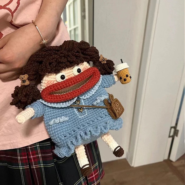 Sweetheart Baby Sausage Mouth Phone Bag Handmade DIY Crochet Cute Yarn LAOSHU Make a Doll as a Gift for Best Friend