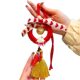 Handmade Rope Weaving DIY Golden Broom Pendant Material Kit, Year of the Dragon Self-Made Car Hanging Ornament, Gift for Dad or Boyfriend for New Year
