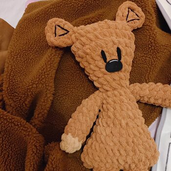 Handmade DIY Mr. Bean Teddy Bear LAOSHU DIY Material Kit Ice Thread Hand Sewing Crochet Bear Doll Gift
