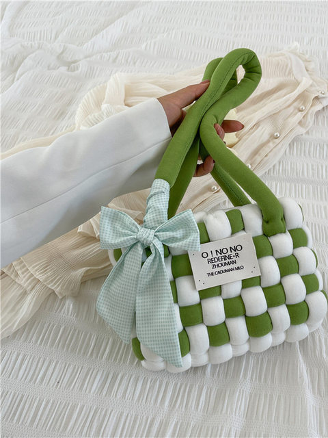Checkerboard Cloud Bag DIY Handmade Woven Bag Icelandic Yarn Grid LAOSHU Material Kit Holiday Gift for Girlfriend