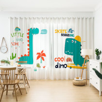 Customized Net red dinosaur curtain curtain simple animation cartoon childrens room bedroom bay window short curtain partition shading