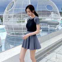 2021 New Swimsuit Women Spa Conservative Conjoined Dress Style Veil for Slim Seaside Holiday Korea Ins Fairy