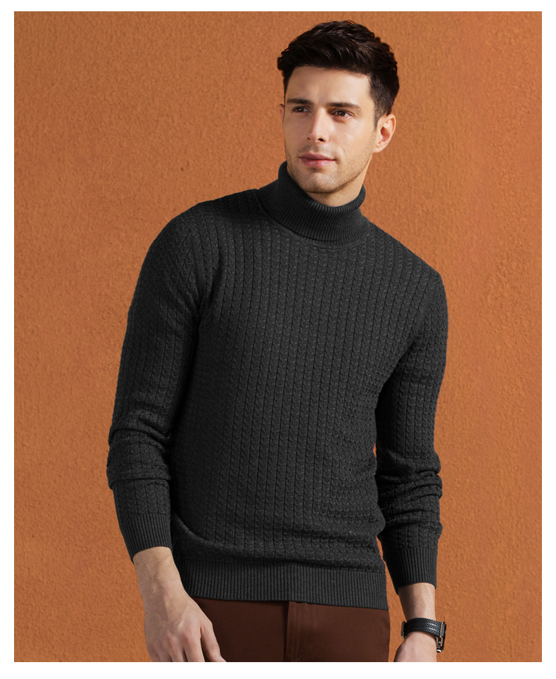 Hàng ngàn con hạc giấy cổ cao áo len nam 2018 mới áo len retro trẻ trung áo len dài tay áo thun 50010 quần jogger nam