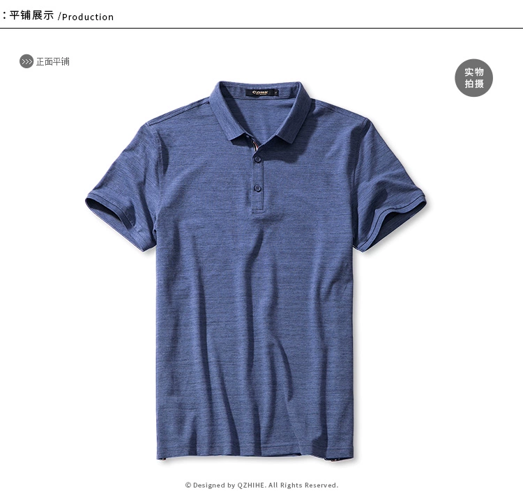 Hàng ngàn con hạc giấy nam áo polo ngắn tay nam Mùa hè nam mỏng áo thun cotton màu sắc kinh doanh thường xuyên áo polo nam đẹp