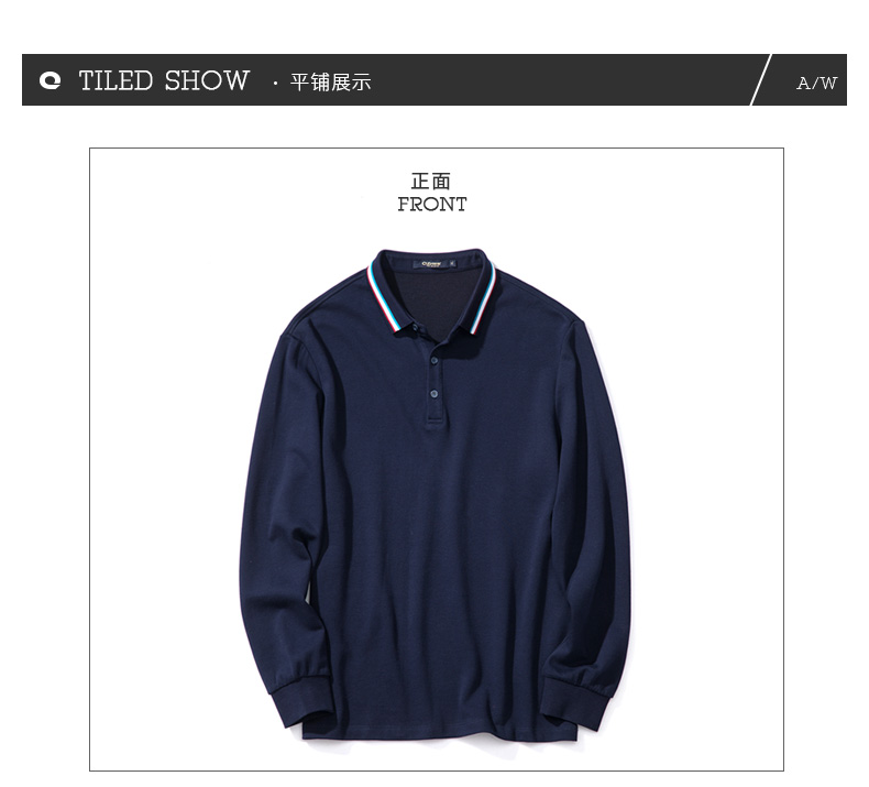 Hàng ngàn con hạc giấy thanh niên áo polo nam dài tay đơn giản giản dị thanh niên Áo thun cotton co giãn bên trong quần áo 25006 polo trắng