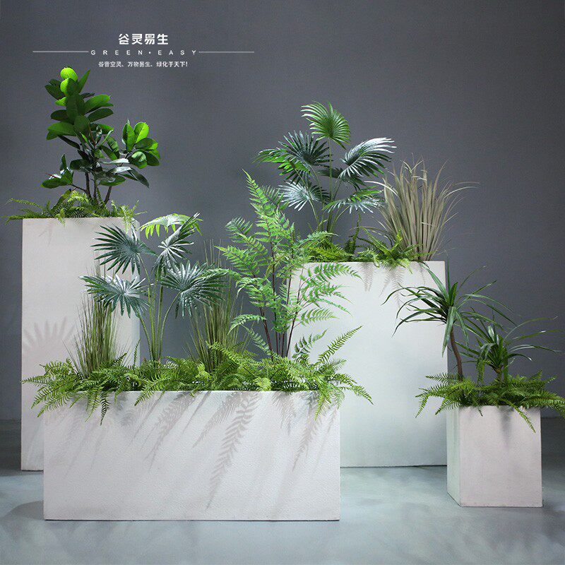 Large Emulation Green Plant Potted Mall Hotel Living Room Hallway Fake Plant Construction Room Decoration Partition Customisation-Taobao