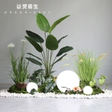 谷灵 Ишэн имитирует зеленые растения, озеленение, внутренний пейзаж, большие декоративные искусственные растения, угловая сцена, макет под лестницей