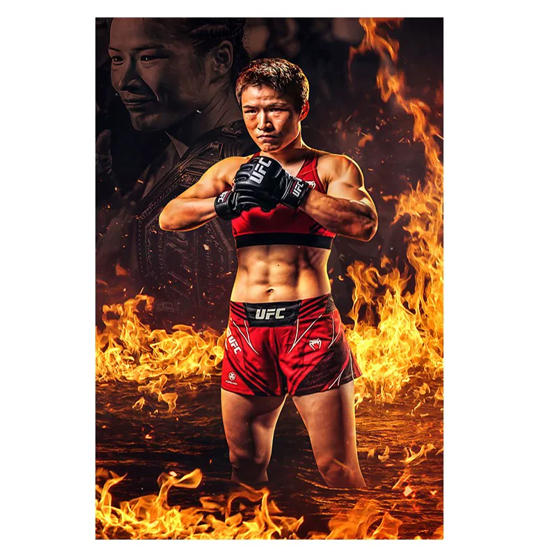 UFC athlete Zhang Weili HD poster boxing fighting female star living room simple photo frame decoration hanging sticker