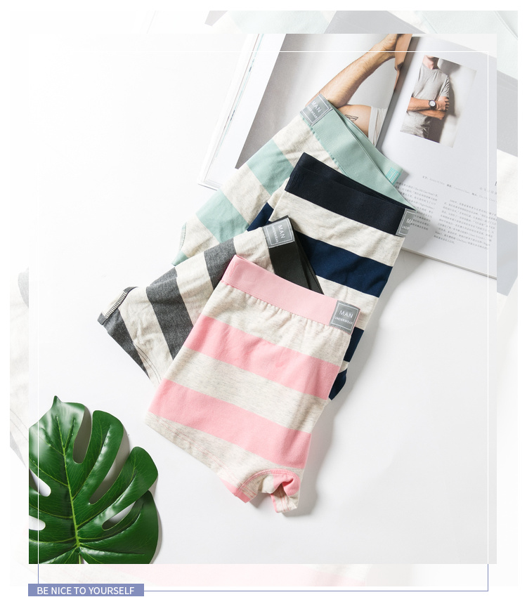 Quần đùi nam Sanfu Tóm tắt Quần sọc rộng Lycra Cotton Quần bó góc 388385 shop do lot