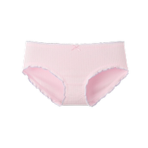 Sanfu womens low-waist butt-covering underwear sweet contrasting color fungus-edged breathable cotton semi-boxer briefs 485257