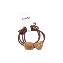 Sanfu Girls Retro Brown English Buckle Hair Bundle Pair Personalized High Ponytail Hair Accessories Headband Hair Rope 834791