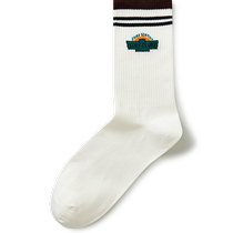 Sanfu Mens Short Socks Single and Double Pack Sports College Style Offset Contrast Color Ribbed Durable Mens Socks 833339