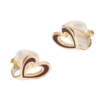 Sanfu Fun Red Heart Disc Ear Clip Pair Fashion Niche Jewelry Accessories Jewelry Earrings 835661