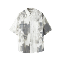 Sanfu 2024 summer mens sfumato graffiti letter printed short shirt fashionable lapel top 484537