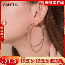 Sanfu 2021 new simple smooth earrings girls temperament ring alloy earrings 1 pair of 767344