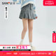 Sanfu short skirt 2024 new spring small high-waisted a-line denim pleated half-length skirt for women 481871