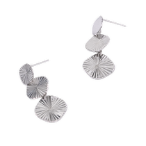 Sanfu casual sparkling engraved earrings pair simple temperament decorative earrings earrings jewelry 836120