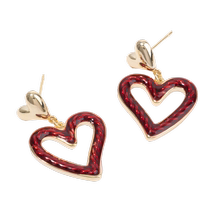 Sanfu vintage red rope texture earrings pair elegant fashion simple jewelry earrings accessories 837766