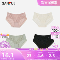 Sanfu autumn winter 2022 low waist bag hip underwear women's sweet lace cool fit pure cotton base crotch briefs