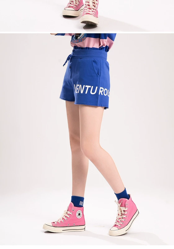 Sanfu 2018 hè mới dành cho nữ dây rút quần short ống rộng thoải mái cotton thoải mái nữ giản dị 388483