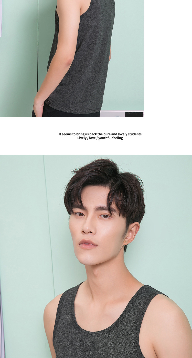 Sanfu 2018 hè nam mới đơn giản vest mỏng thể thao màu áo cotton phía nam 385715 ao ba lo nam