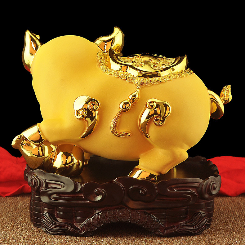 金猪摆件十二生肖猪家居工艺品猪年吉祥物客厅酒柜桌面装饰品-阿里巴巴