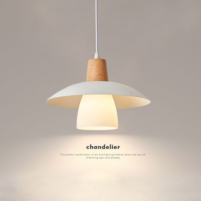 Log-Style Restaurant Single-Head Pendant Light Japanese Cream-Style Tea House Milk Tea Shop Store Lighting Simple Modern Lighting Fixtures