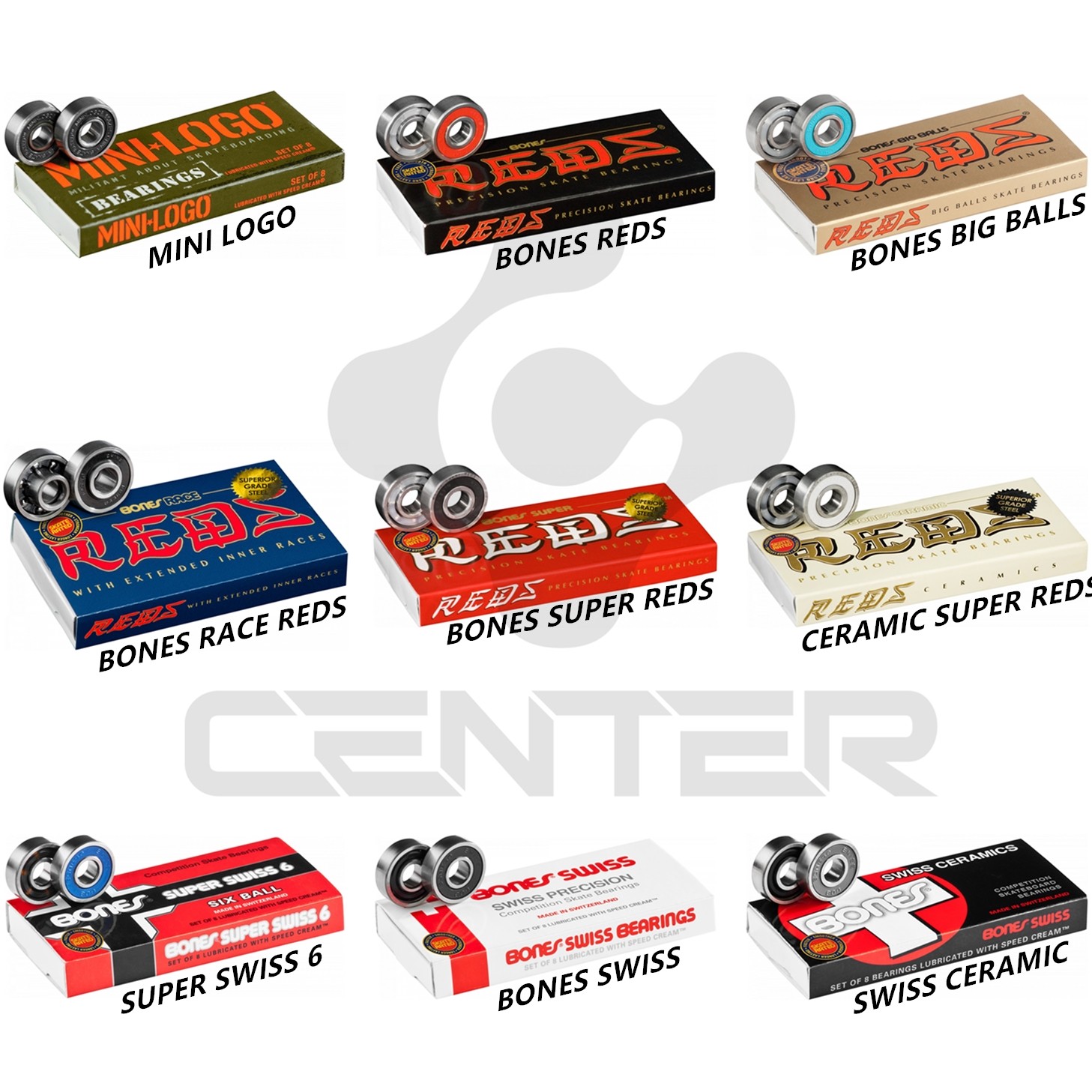 American imported brand BONES High-end skateboard bearing four-wheel double-warp special bearing Bearings