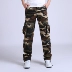 Quần nhiều túi quần nam thẳng mùa thu ngụy trang quần nam Quần yếm cotton giặt rộng quần nhiều túi quần quân đội quần ống rộng nam Quần làm việc