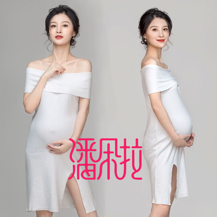 Pregnant women photo studio clothing sexy bag body slim dress personality private room art photo photo clothing