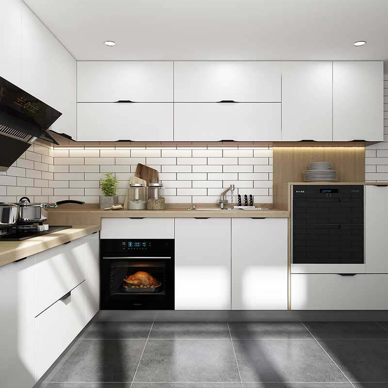 Whole cabinet custom-made overall kitchen cabinet modern minimalist F4 star plate open kitchen cabinet whole house customization