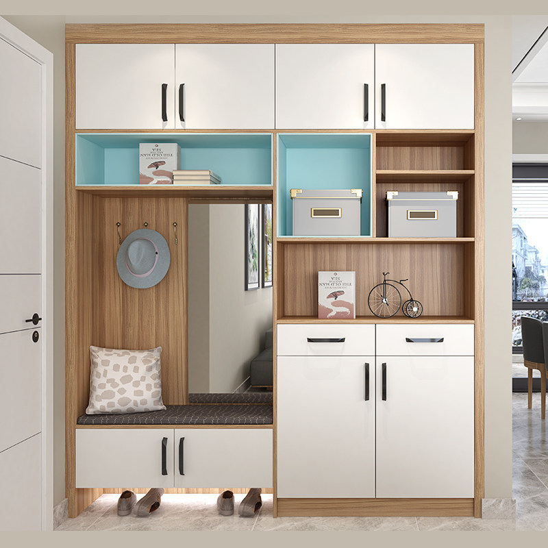 Nanjing Jiuzhu wooden shoe cabinet custom custom-made Hall Cabinet modern simple whole to the top customized ultra-thin