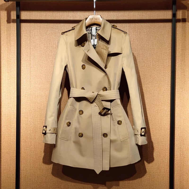Khaki Short Trench Coat for Women 2026 New Style Petite Waist-Cinching Casual Coat British Style Slim Fit Jacket for Spring and Autumn