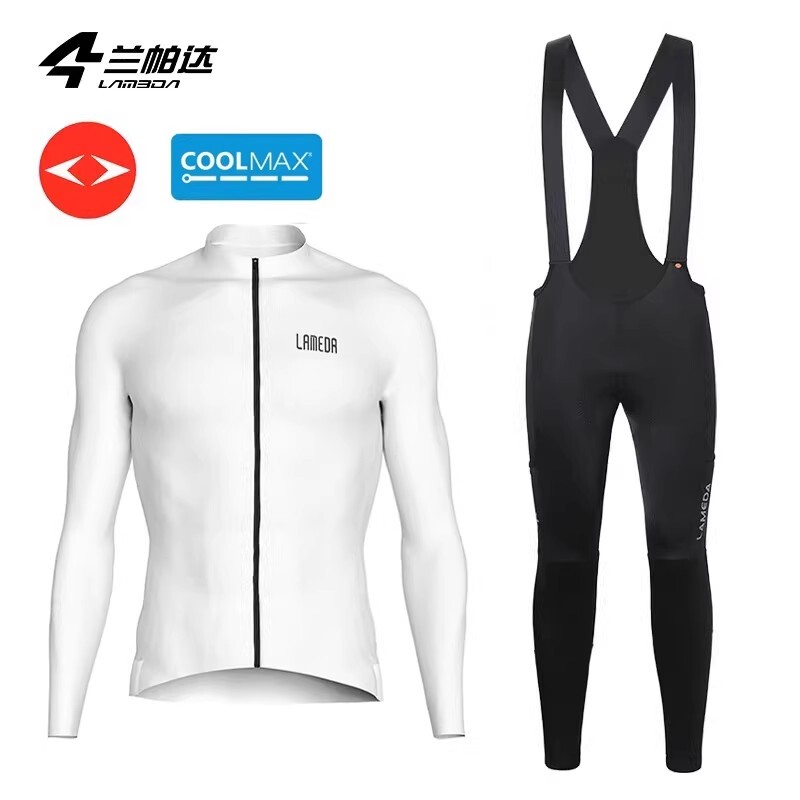Lampada Cycling Jersey Men's Double Arrow Long-Sleeve Long Pants Set Top Road Bike Silver Soul Spring Autumn Summer