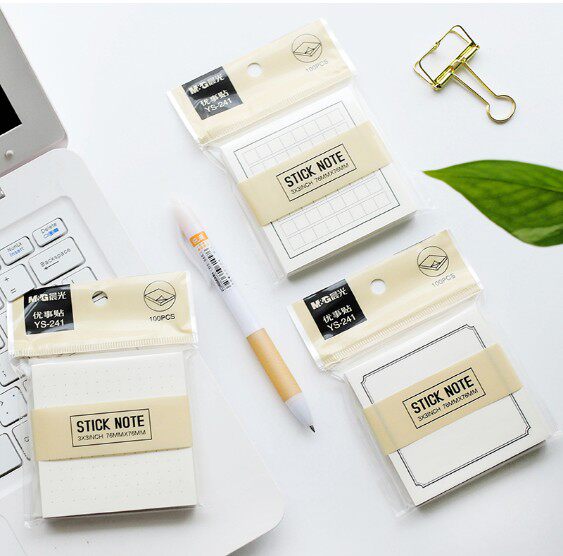 Morning light stationery Simple and fresh sticky notes Dot matrix square blank N times paste sticky notes paper student office good things stickers