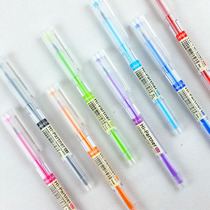 Overtime Japanese style simple transparent pole color gel pen 8 color water pen set 0 5mm student pen