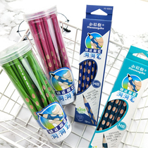 New small pine triangle rod hole hole pencil HB primary school student writing pencil childrens correction grip 30 barrels