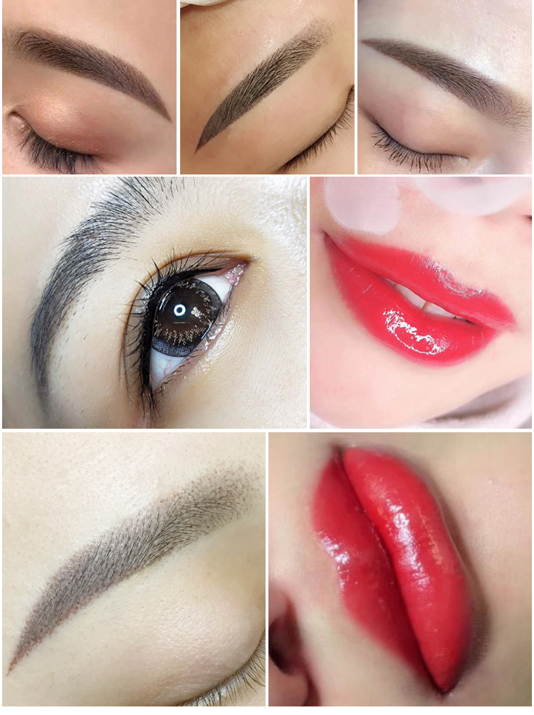 Xác thực hình xăm màu kim kim thêu lông mày lông mày sương mù kim lông mày lưỡi công cụ bán vĩnh viễn thủ công kim sương mù - Các công cụ làm đẹp khác keo kích mí