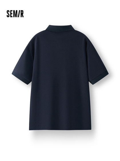 [商场同款]森马POLO衫女宽松潮流简约2025夏季新款刺绣套头衫百搭