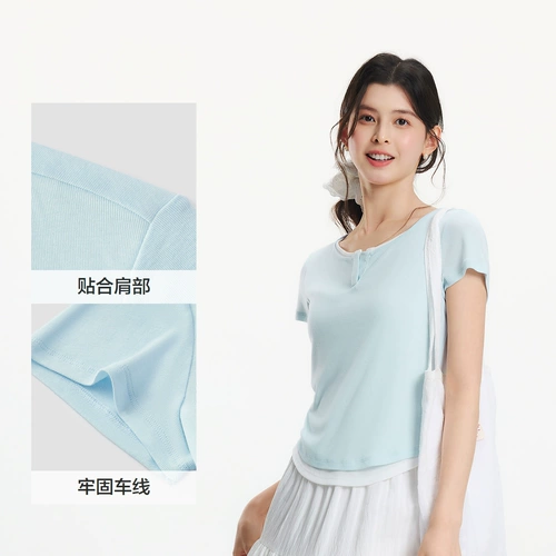 Semir, футболка с коротким рукавом, короткий летний приятный телу комплект, в обтяжку, простой и элегантный дизайн