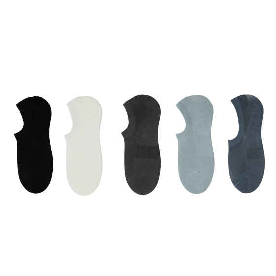 森马袜子男透气棉袜纯色船袜夏季弹力隐形袜简约男士短袜5双装