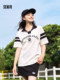 森马POLO衫女中长款纯棉字母印花时尚2024夏季新款宽松衣服学院风
