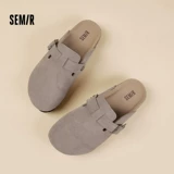 Semir Женская обувь Birkenstock, женская обувь, лето 2026, новый стиль, полуфлоп для рыбалки, женская модная верхняя одежда на толстой подошве, одинарные туфли Baotou