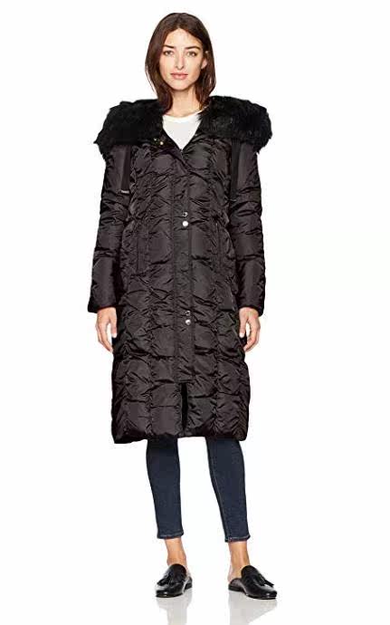 Lady Via Spiga Long version with hat waterproof down jacket 92998V-V7 US straight mail 2 colors