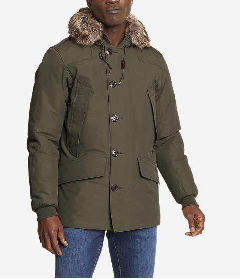 EDDIE BAUER Men's Hooded Waterproof Down Jacket 650filli01 792 0308