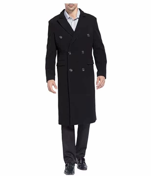 BGSD men's long version of double-row buttoned wool Big coat fur coats 23115 US straight mail