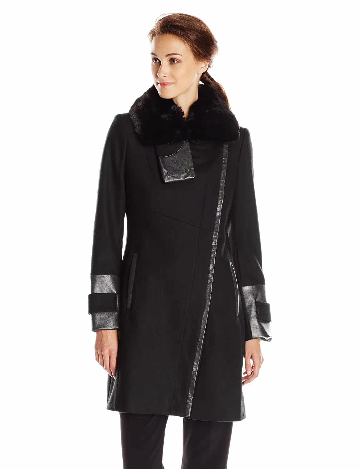 Via Spiga Women's Mid-Length Wool Coat Wool Coat VS456 US Direct Mail