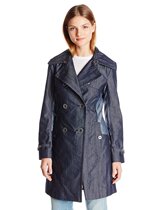 Lady Nannette Lepore mid-length waterproof windcoat jacket double-row buttoned American straight mail
