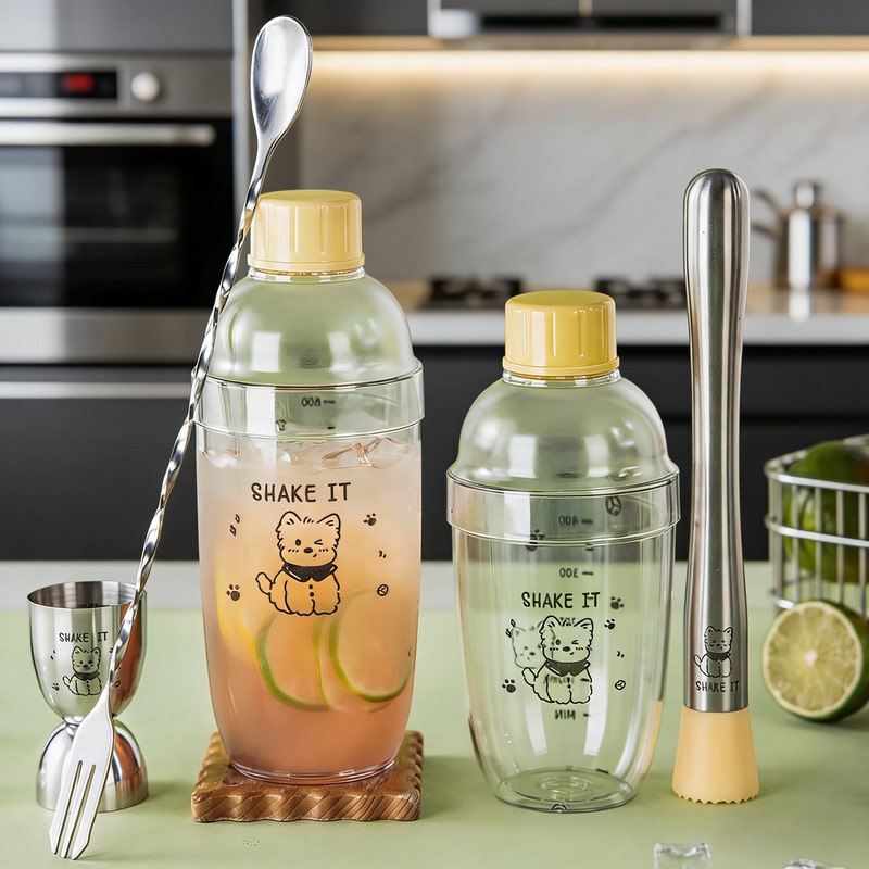 German Shaker Cup Set for Making Lemon Tea, Including a Shaker, Juicer, and Cocktail Mixer