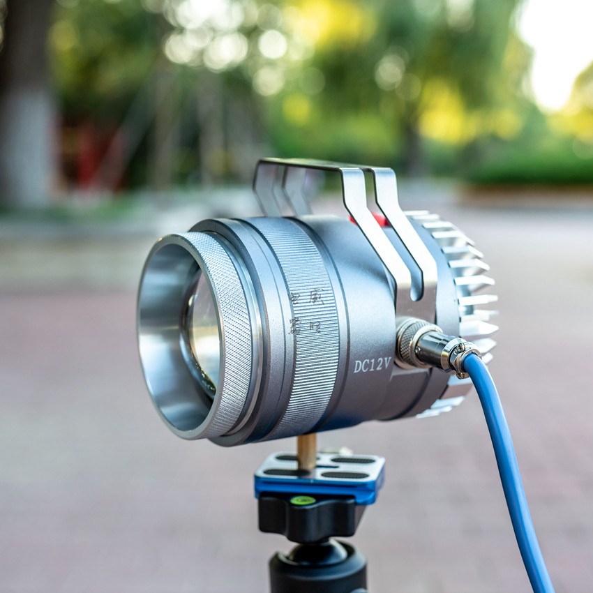 12V laser gun fishing light Blue night fishing light High brightness yellow light lure fish strong light Super bright LED external battery light